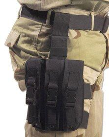 Elite Survival 9mm thigh magazine pouch, black nylon construction.